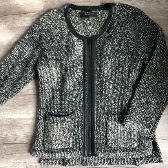 Rag and Bone Cardigan with leather trim - Picture 2 of 3